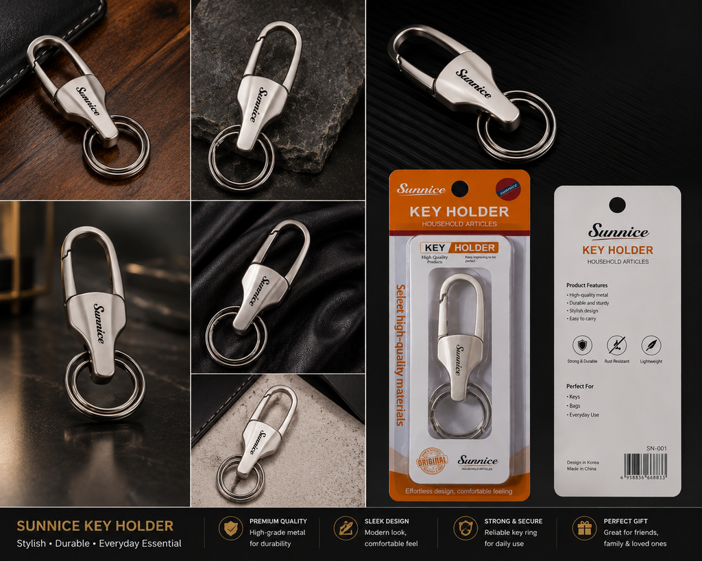Sunnice Premium Matte Metallic Carabiner Key Holder