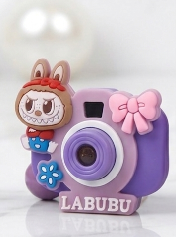 Labubu Camera-Themed Silicone and fiber body Keychain