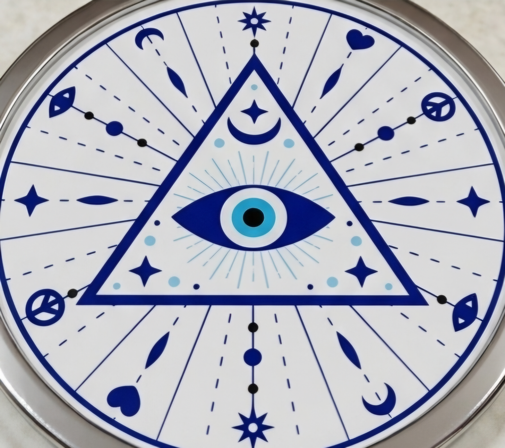 Minimalist Blue Evil Eye Metal Keychain