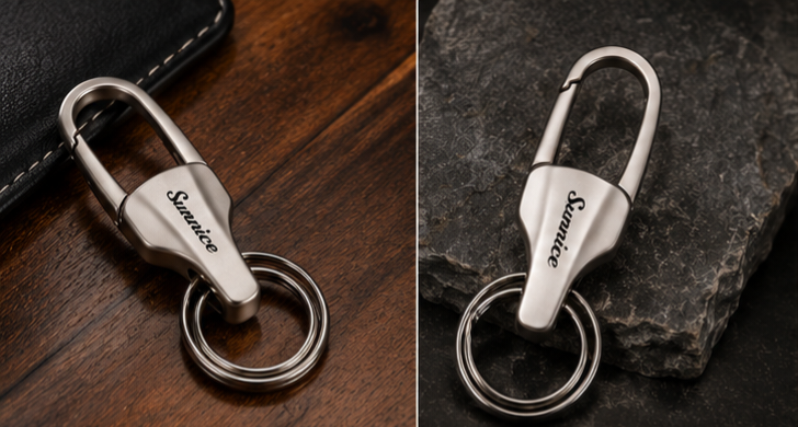 Sunnice Premium Matte Metallic Carabiner Key Holder