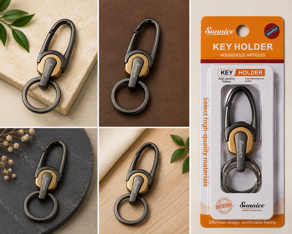 Sunnice Vogue Contoured Zinc Alloy Key Ring