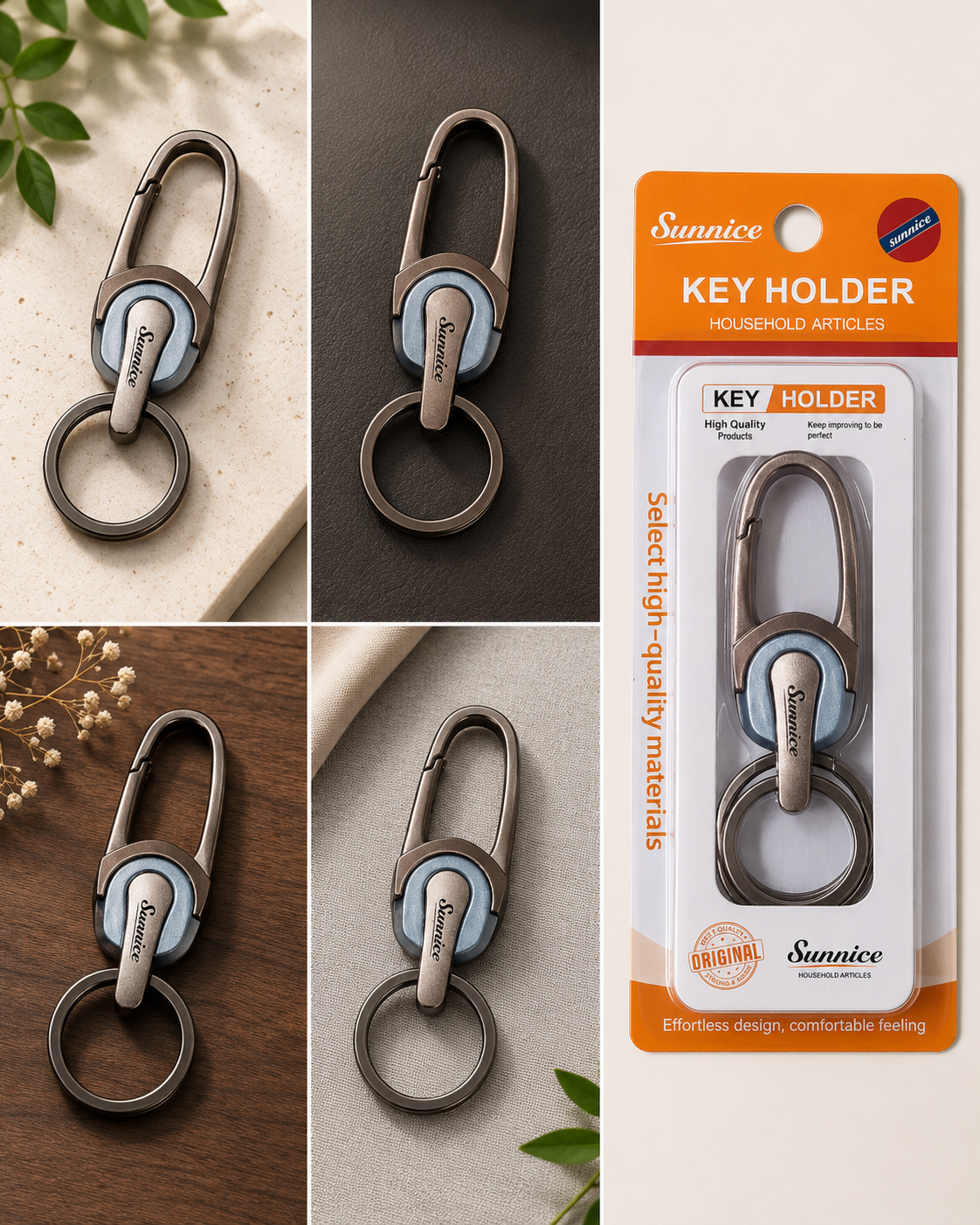Sunnice Vogue Contoured Zinc Alloy Key Ring