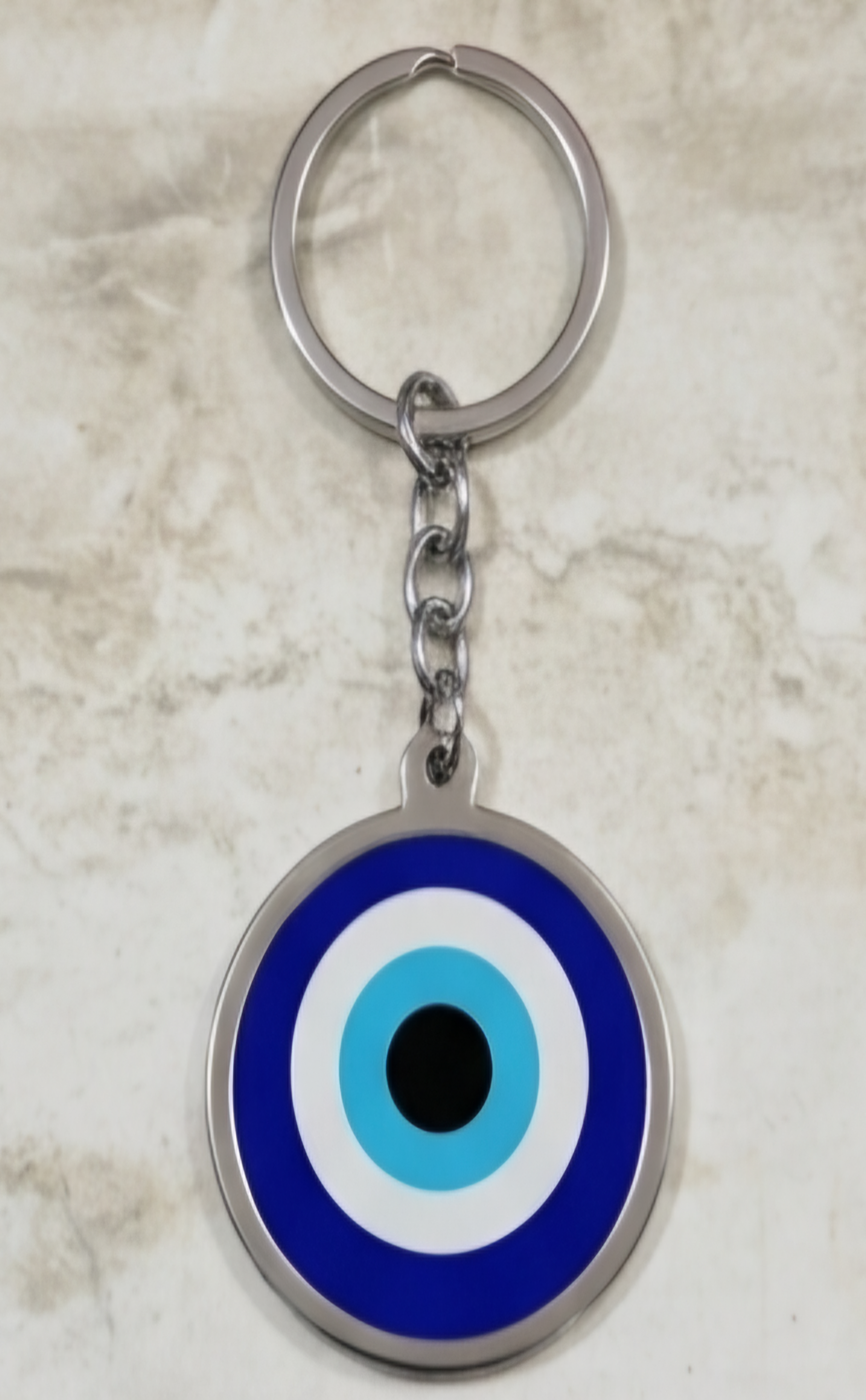 Minimalist Blue Evil Eye Metal Keychain