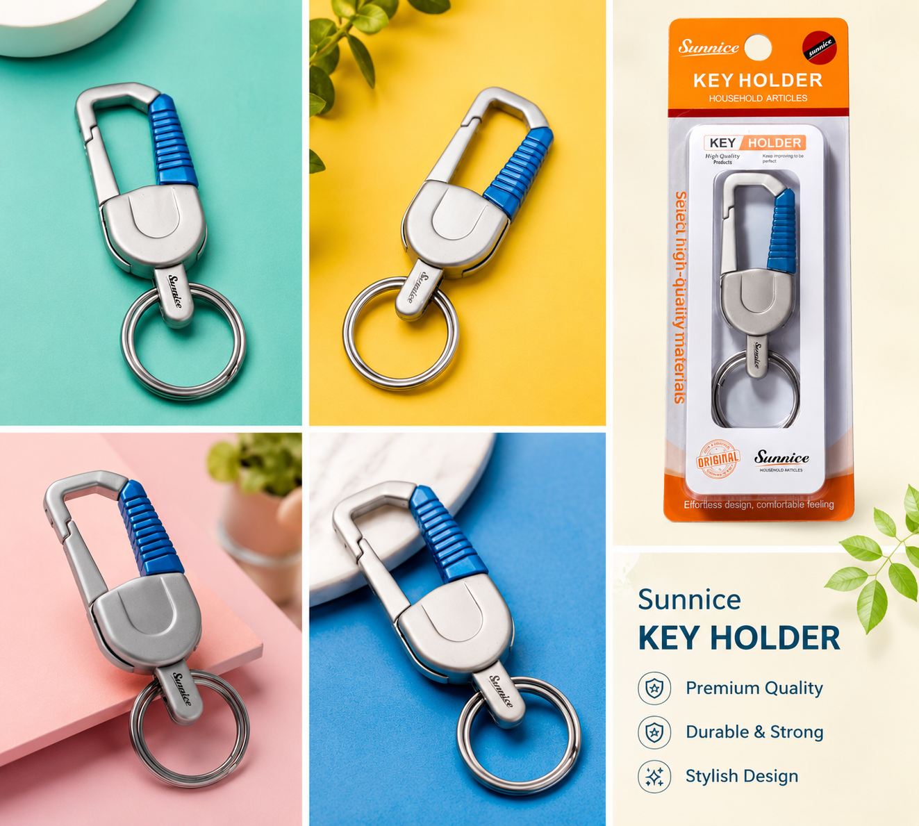 Sunnice Luxury Lnlay Carabiner Key Holder